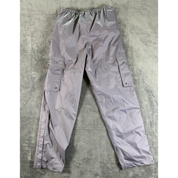 Stearns Rain Pants Mens Large Gray Dry Wear Nylon Mesh Lined Cargo Packable - Picture 2 of 9
